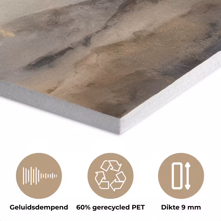 Berglandschap - Mist  - Penseelstreken PET vilt klein -closeup_NL