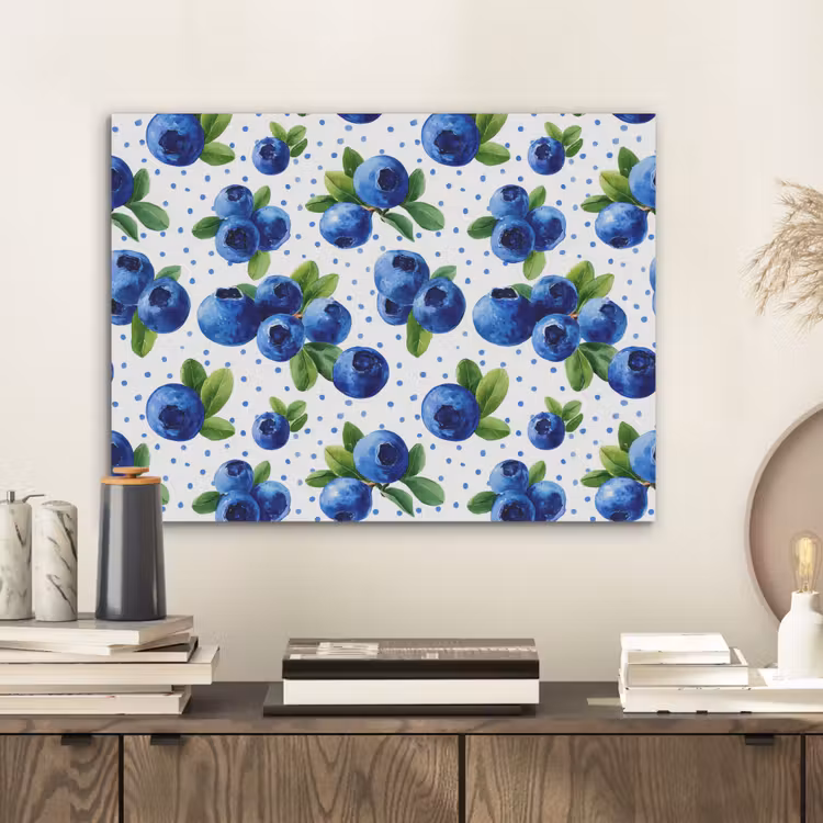 Bessen - Patroon - Blauw PET vilt klein 837 -sfeer1
