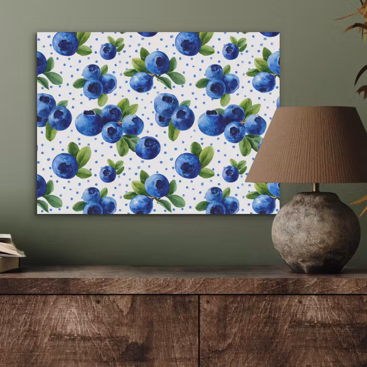Bessen - Patroon - Blauw PET vilt klein 837 -sfeer2