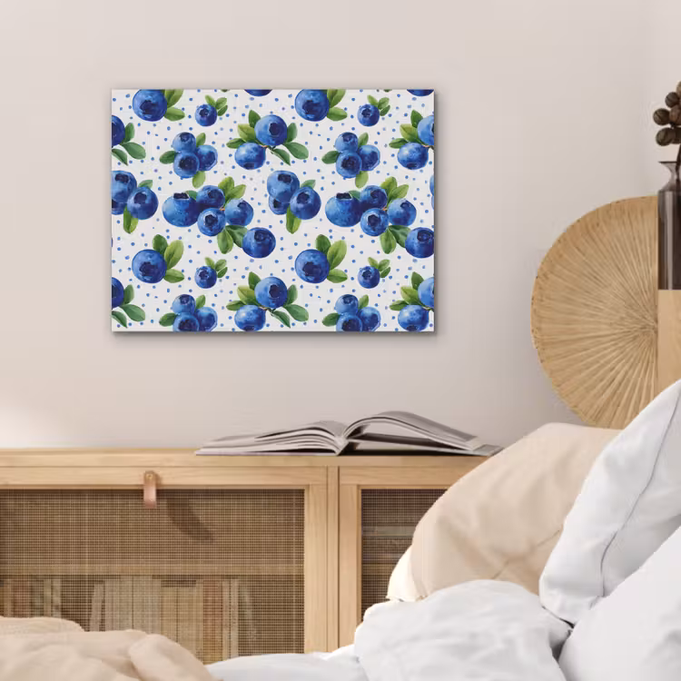 Bessen - Patroon - Blauw PET vilt klein 837 -sfeer3