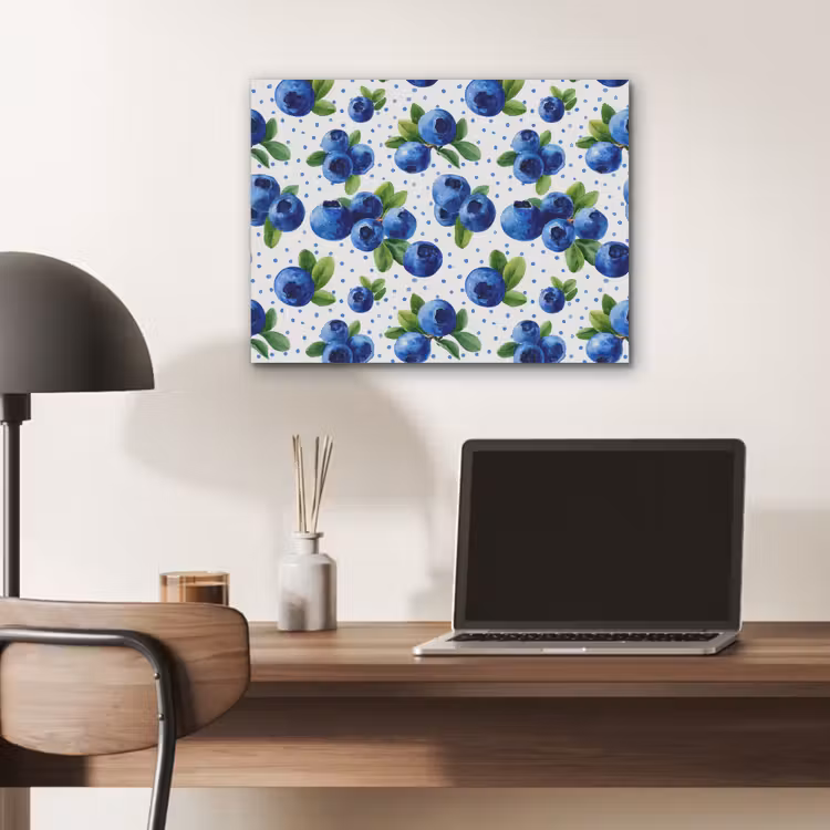 Bessen - Patroon - Blauw PET vilt klein 837 -sfeer5