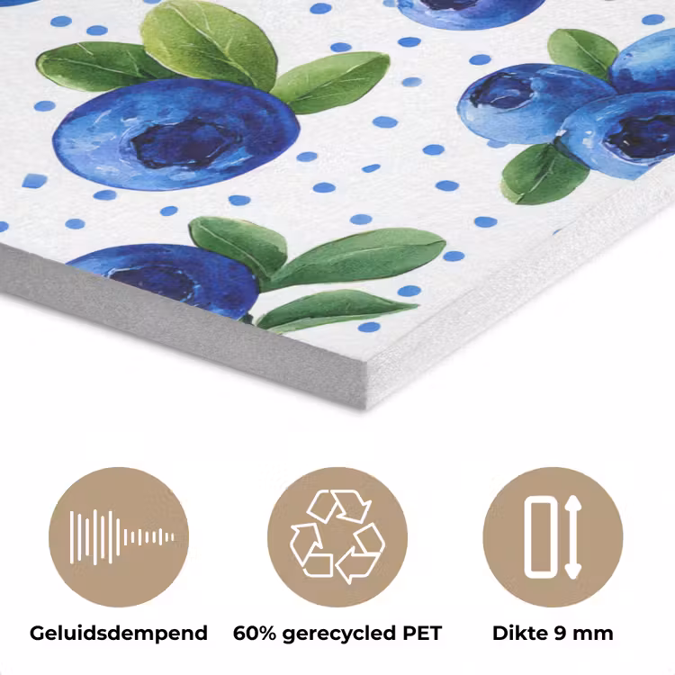 Bessen - Patroon - Blauw PET vilt klein 837 -closeup_NL
