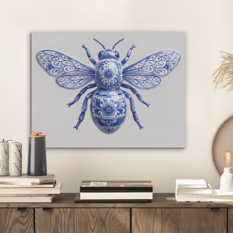Bij - Modern - Delfts - Blauw PET vilt klein -sfeer1