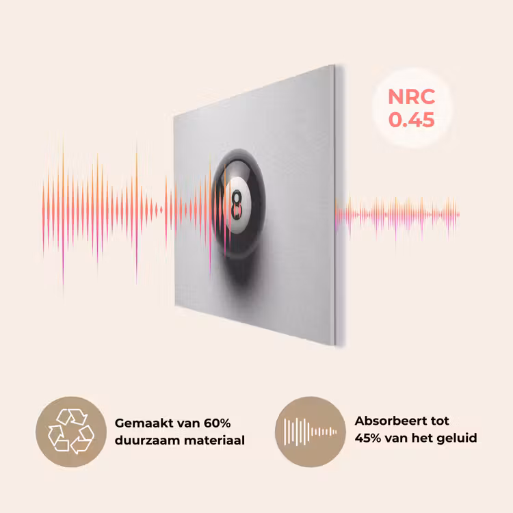 Biljartbal - Getal - Acht - Wit PET vilt klein -USP_NL