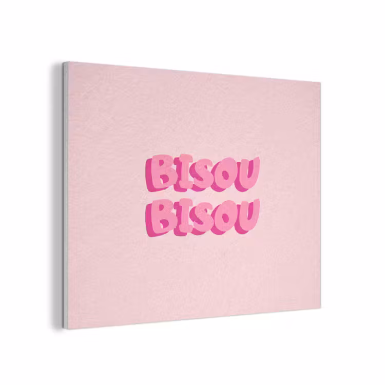 Bisou - Roze - Dikke letters PET vilt klein -3d