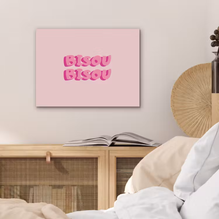 Bisou - Roze - Dikke letters PET vilt klein -sfeer3