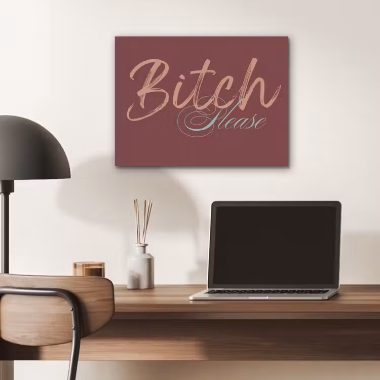 Bitch please - Rood - Blauw PET vilt klein -sfeer5