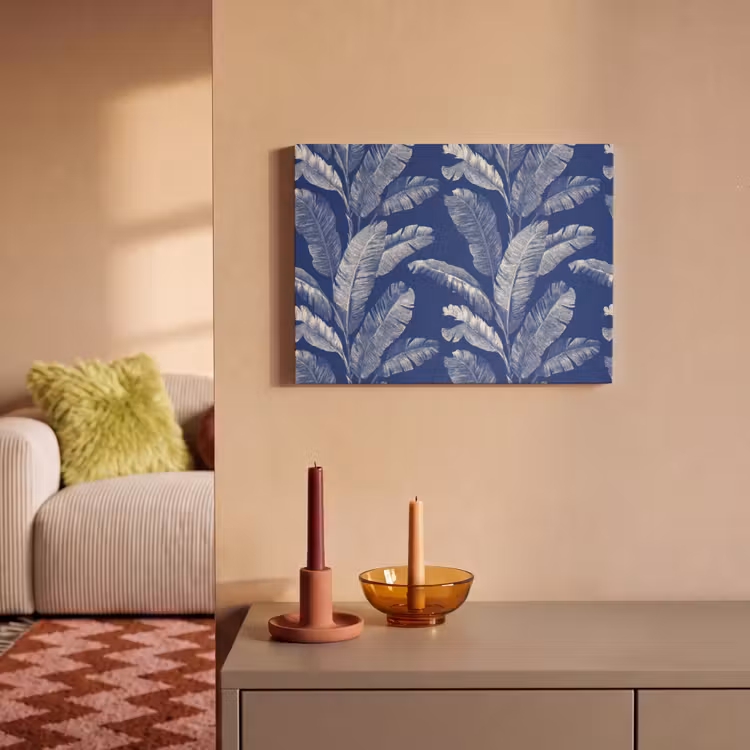 Blad - Palm - Blauw PET vilt klein 837 -sfeer1