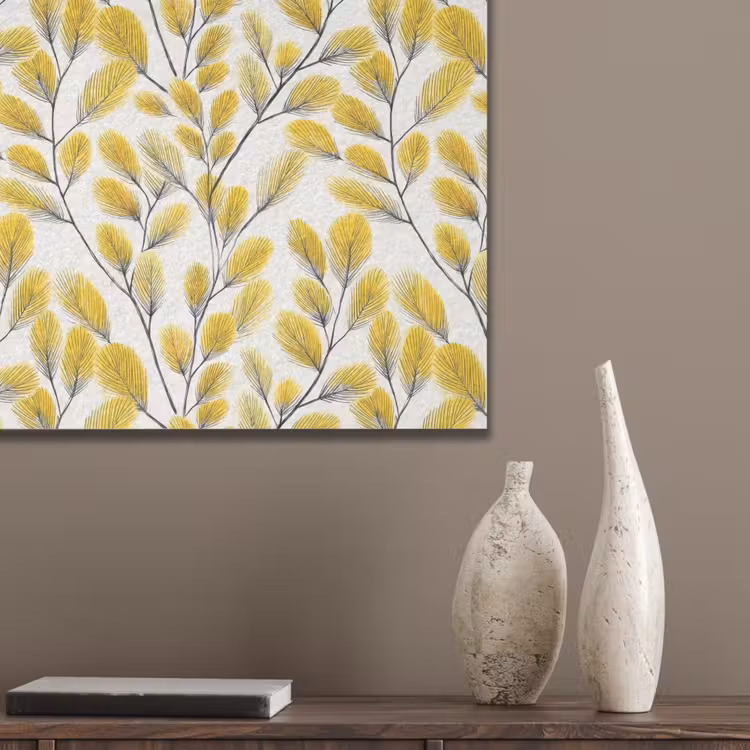 Bladeren - Botanisch - Elegant - Geel - Zwart PET vilt klein 837 -sfeer6_closeup
