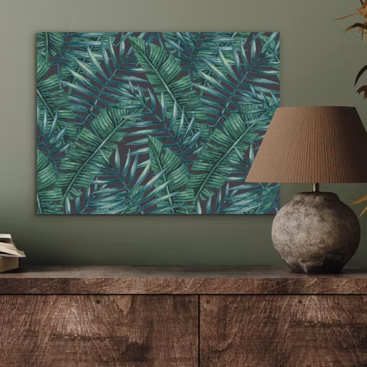 Bladeren - Inductie beschermer - Jungle - Tropical PET vilt klein -sfeer2