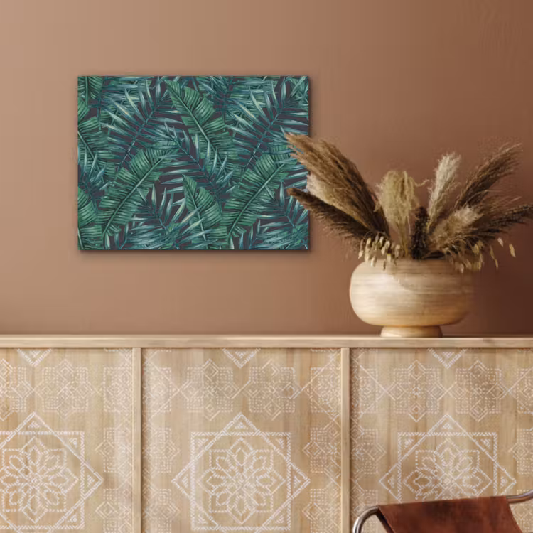 Bladeren - Inductie beschermer - Jungle - Tropical PET vilt klein -sfeer4