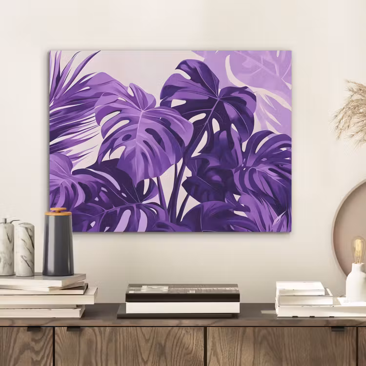Bladeren - Paars - Tropisch - Abstract PET vilt klein -sfeer1