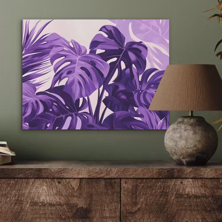 Bladeren - Paars - Tropisch - Abstract PET vilt klein -sfeer2