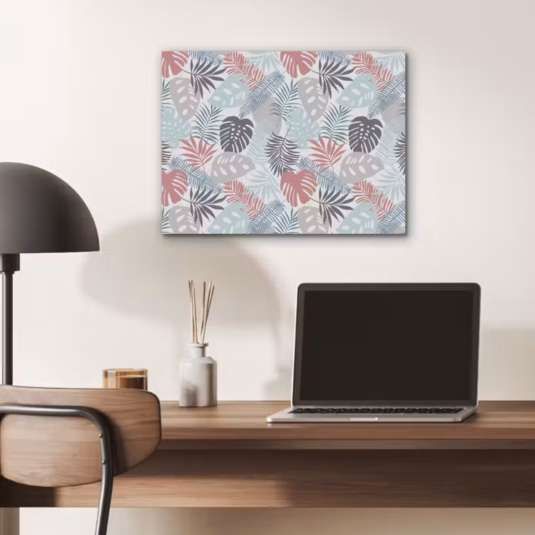 Inductie beschermer - Bladeren - Pastel - Jungle - Afdekplaat voor kookplaat PET vilt klein -sfeer5
