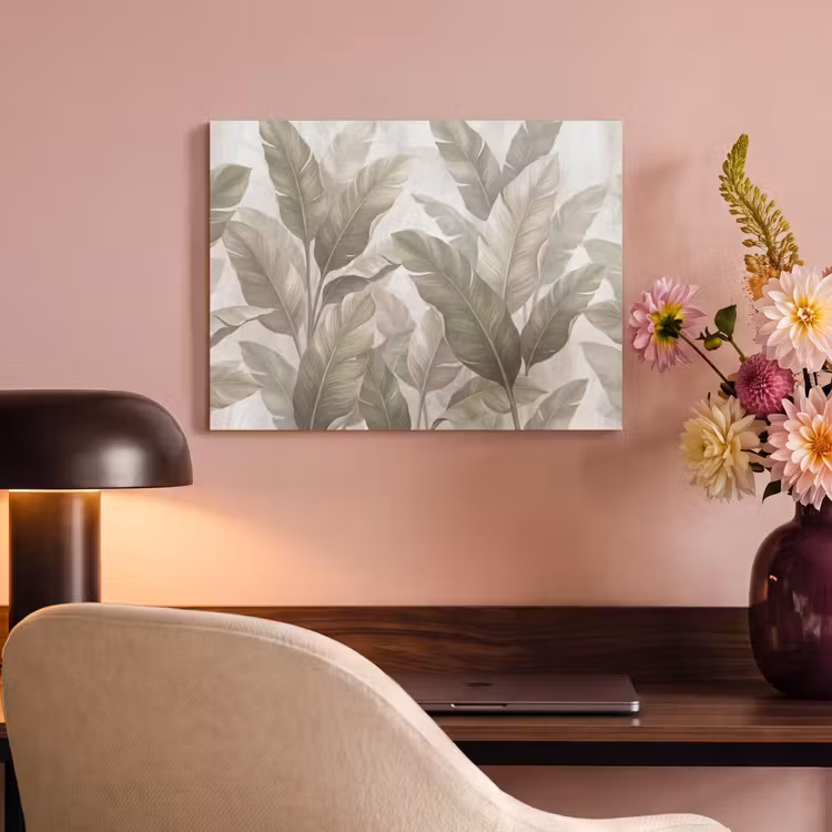 Bladeren - Tropisch - Natuur - Abstract - Beige PET vilt klein -sfeer3