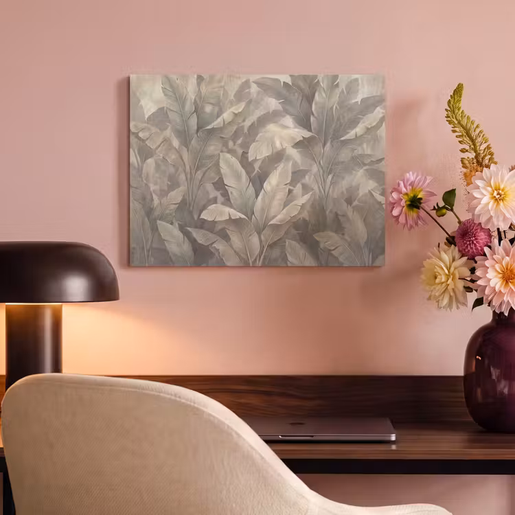 Bladeren - Tropisch - Natuur - Modern - Beige PET vilt klein -sfeer3