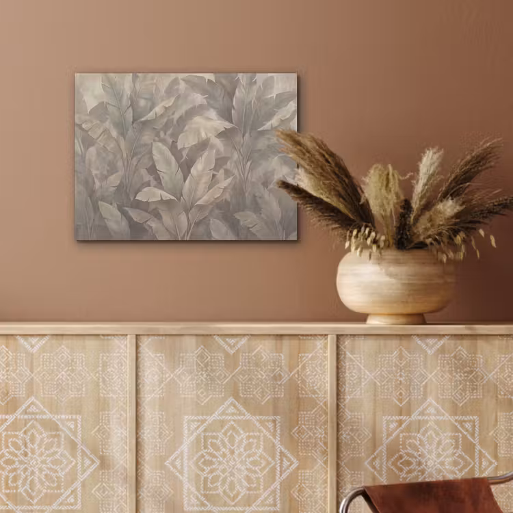 Bladeren - Tropisch - Natuur - Modern - Beige PET vilt klein -sfeer4