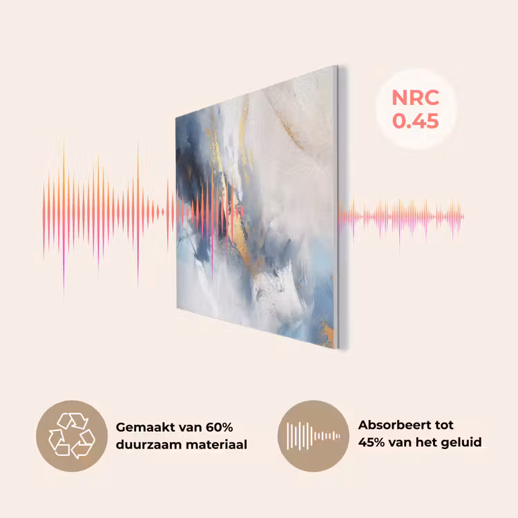Blauw - Modern - Marmer - Abstract - Goud PET vilt klein -USP_NL