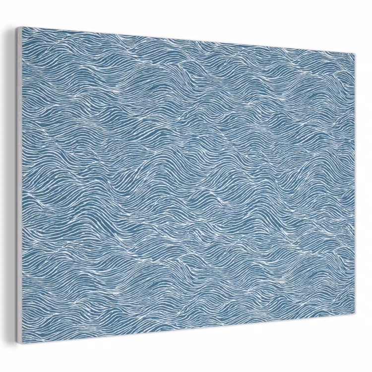 Blauw - Wit - Golven - Getekend - Textuur PET vilt klein 837 -3d