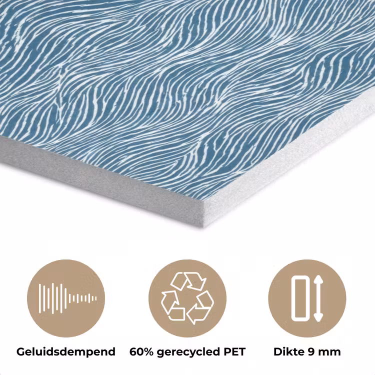 Blauw - Wit - Golven - Getekend - Textuur PET vilt klein 837 -closeup_NL