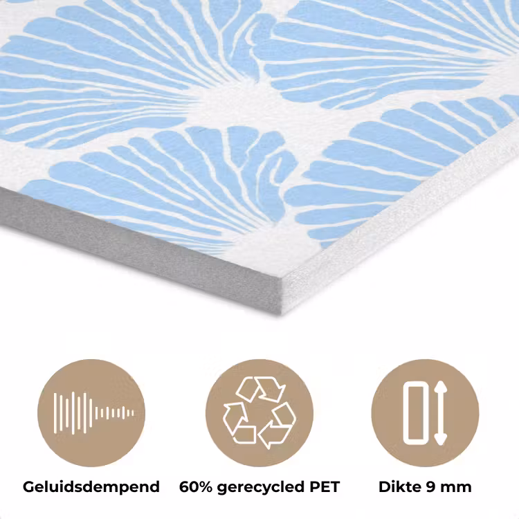 Blauw - Wit - Schelpen - Grafisch - Structuur PET vilt klein 837 -closeup_NL