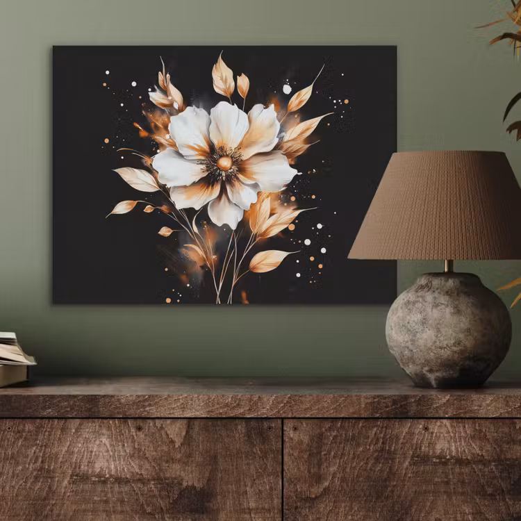 Bloem - Verf - Goud - Graffiti - Modern PET vilt klein -sfeer2