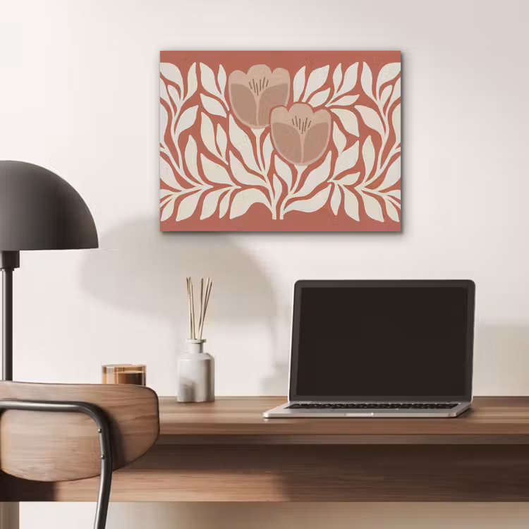 Bloemen - Abstract - Modern - Beige - Natuur PET vilt klein -sfeer5