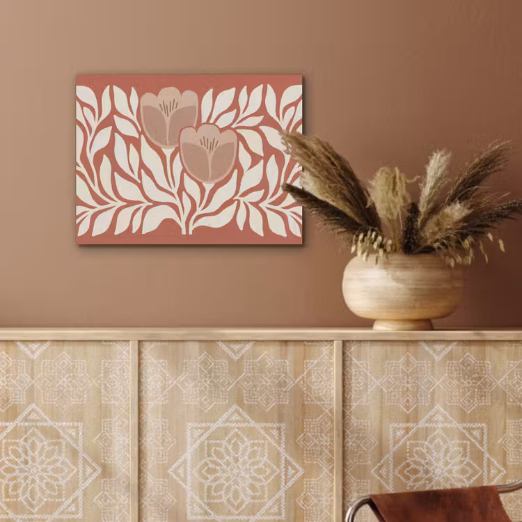 Bloemen - Abstract - Modern - Beige - Natuur PET vilt klein -sfeer4
