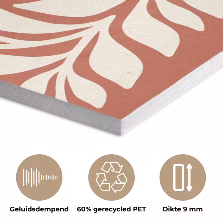 Bloemen - Abstract - Modern - Beige - Natuur PET vilt klein -closeup_NL