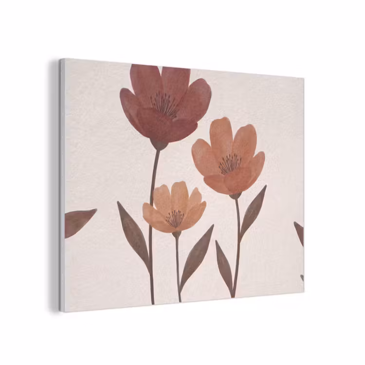 Bloemen - Abstract - Modern - Bruin - Decoratief PET vilt klein -3d