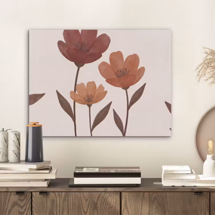 Bloemen - Abstract - Modern - Bruin - Decoratief PET vilt klein -sfeer1