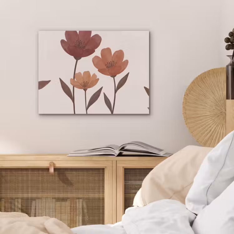 Bloemen - Abstract - Modern - Bruin - Decoratief PET vilt klein -sfeer3