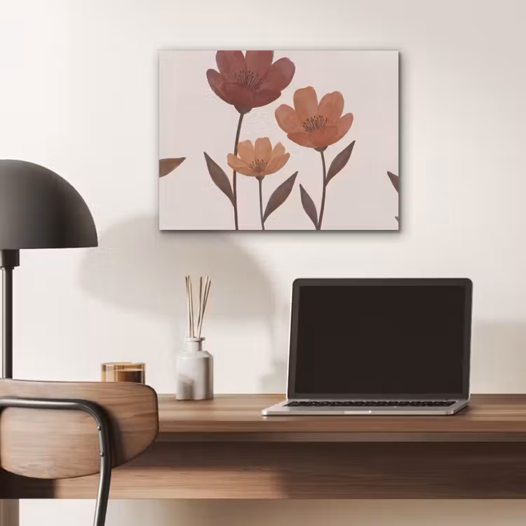 Bloemen - Abstract - Modern - Bruin - Decoratief PET vilt klein -sfeer5