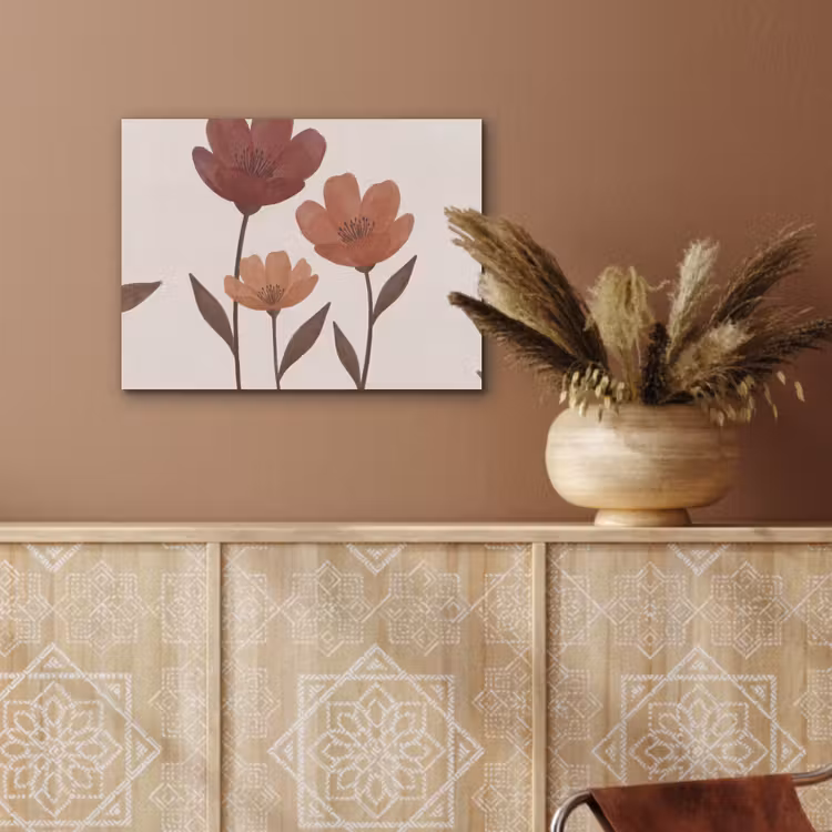 Bloemen - Abstract - Modern - Bruin - Decoratief PET vilt klein -sfeer4