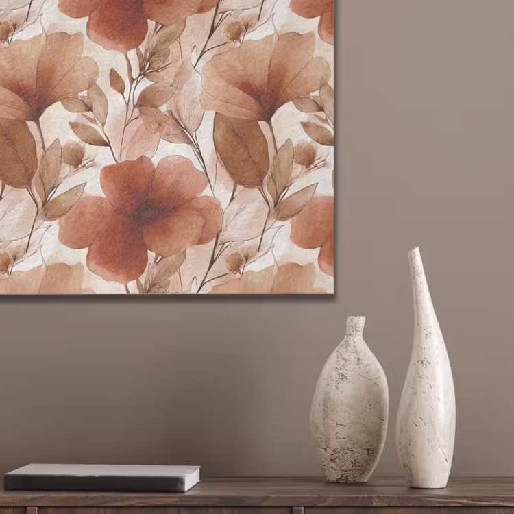 Bloemen - Aquarel - Botanisch - Terracotta PET vilt klein 837 -sfeer6_closeup
