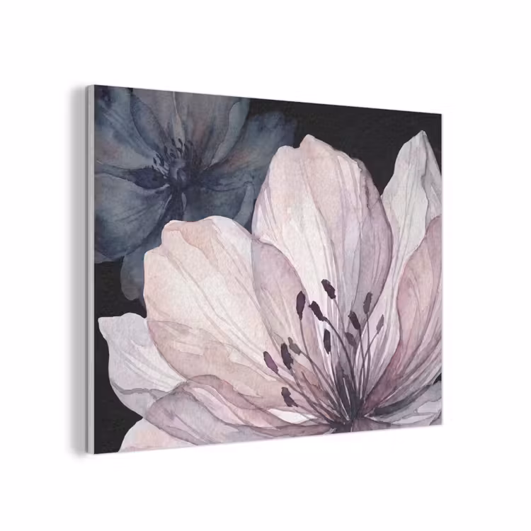 Bloemen - Aquarel - Modern - Roze - Donker PET vilt klein -3d