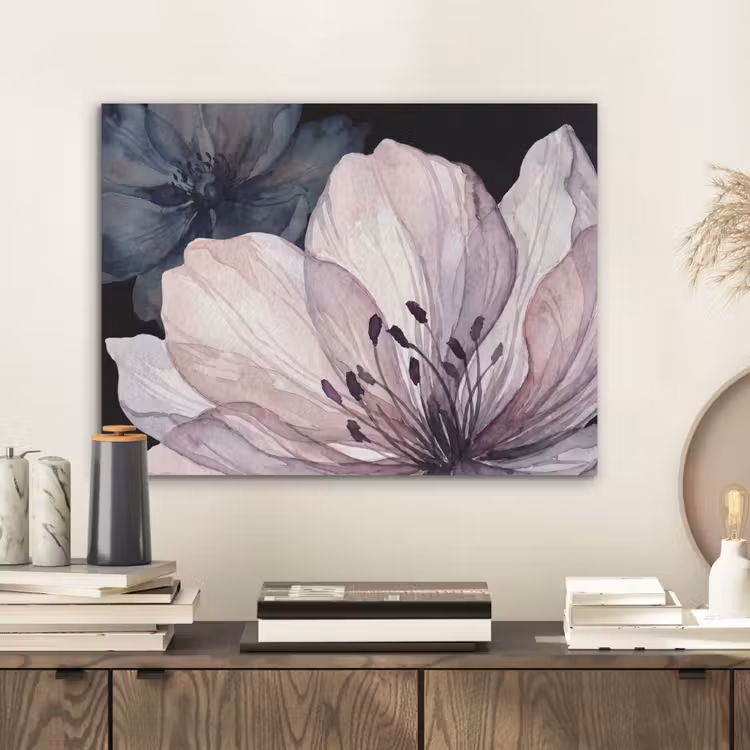 Bloemen - Aquarel - Modern - Roze - Donker PET vilt klein -sfeer1