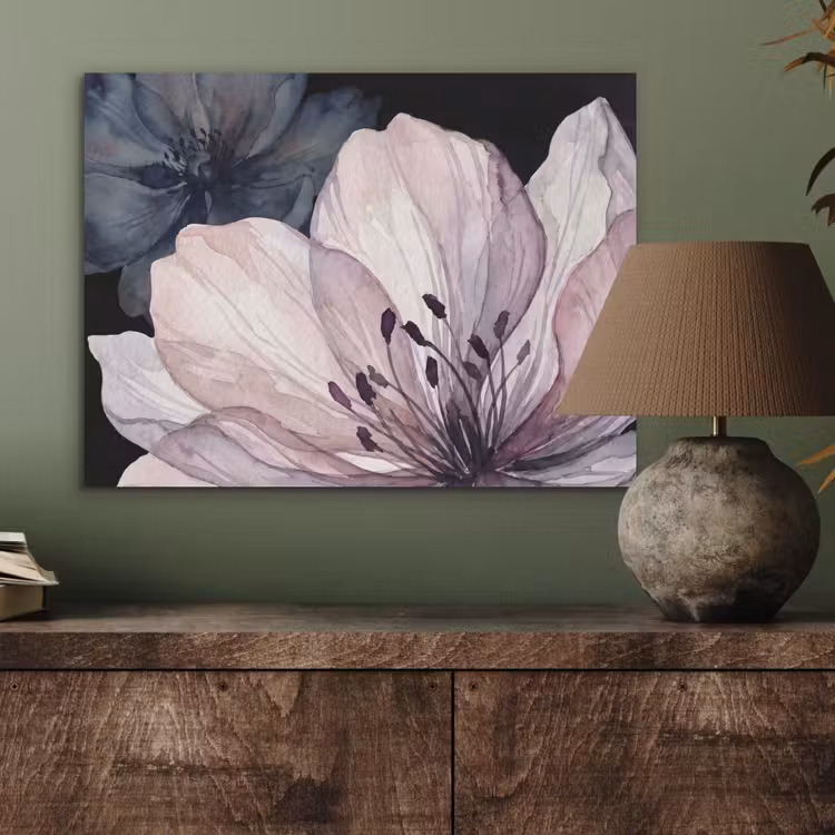 Bloemen - Aquarel - Modern - Roze - Donker PET vilt klein -sfeer2