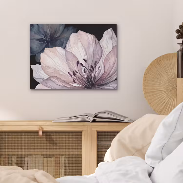 Bloemen - Aquarel - Modern - Roze - Donker PET vilt klein -sfeer3