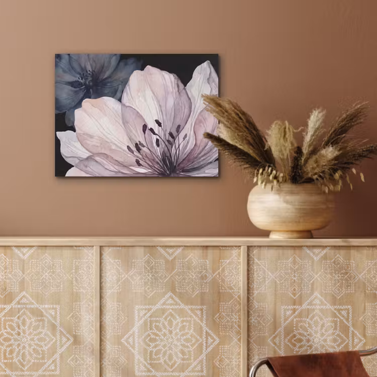 Bloemen - Aquarel - Modern - Roze - Donker PET vilt klein -sfeer4