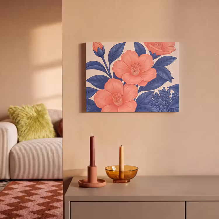 Akoestisch schilderij - Bloemen - Bladeren - Botanisch - Bloemen - Bladeren - Botanisch PET vilt klein
