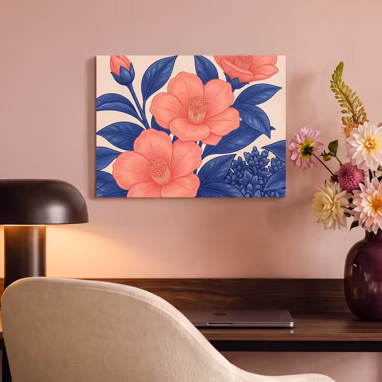 Akoestisch schilderij - Bloemen - Bladeren - Botanisch - Bloemen - Bladeren - Botanisch PET vilt klein