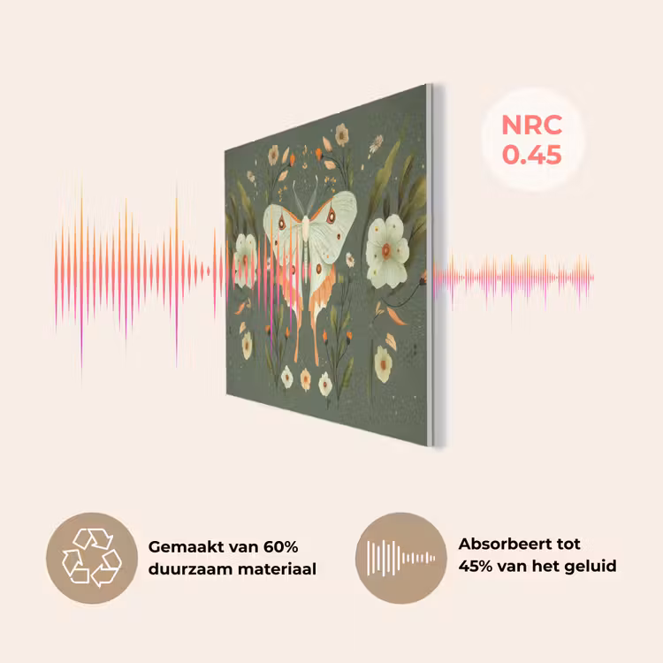 Bloemen - Bladeren - Olijfgroen - Vlinder PET vilt klein -USP_NL
