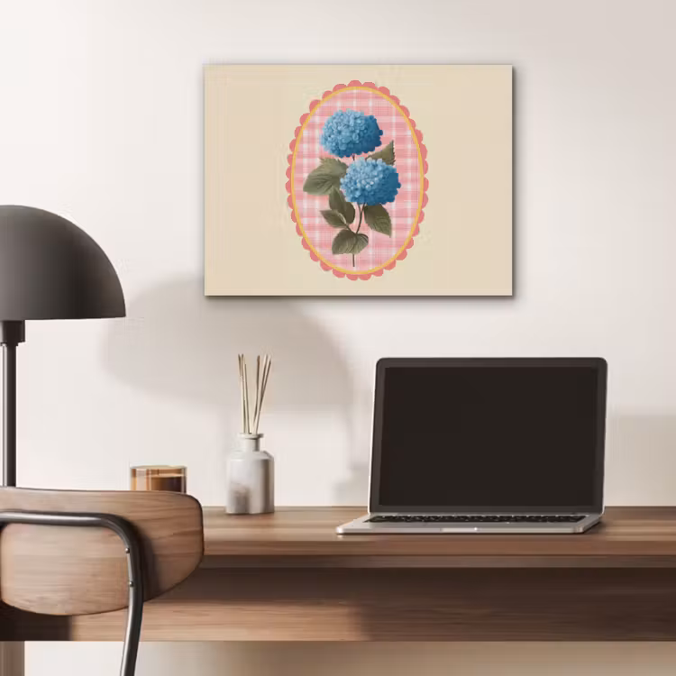 Bloemen - Blauw - Lijst - Bladeren PET vilt klein -sfeer5