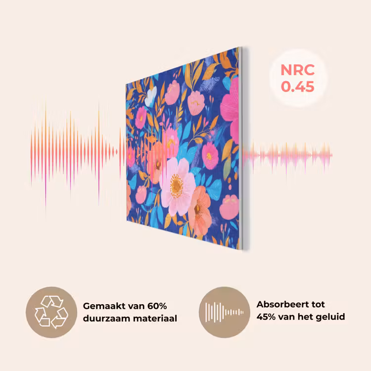 Bloemen - Blauw - Roze PET vilt klein -USP_NL