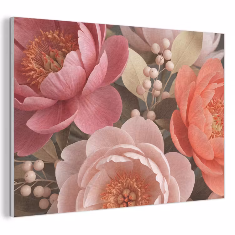 Bloemen - Bloesem - Zacht - Koraal - Decoratie PET vilt klein -3d