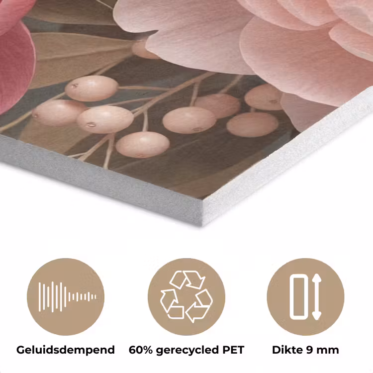 Bloemen - Bloesem - Zacht - Koraal - Decoratie PET vilt klein -closeup_NL