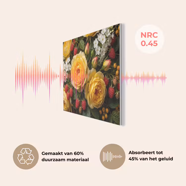 Bloemen - Boeket - Natuur - Klassiek - Geel PET vilt klein -USP_NL
