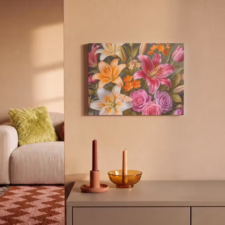 Bloemen - Boeket - Natuur - Kleurrijk - Modern PET vilt klein -sfeer1