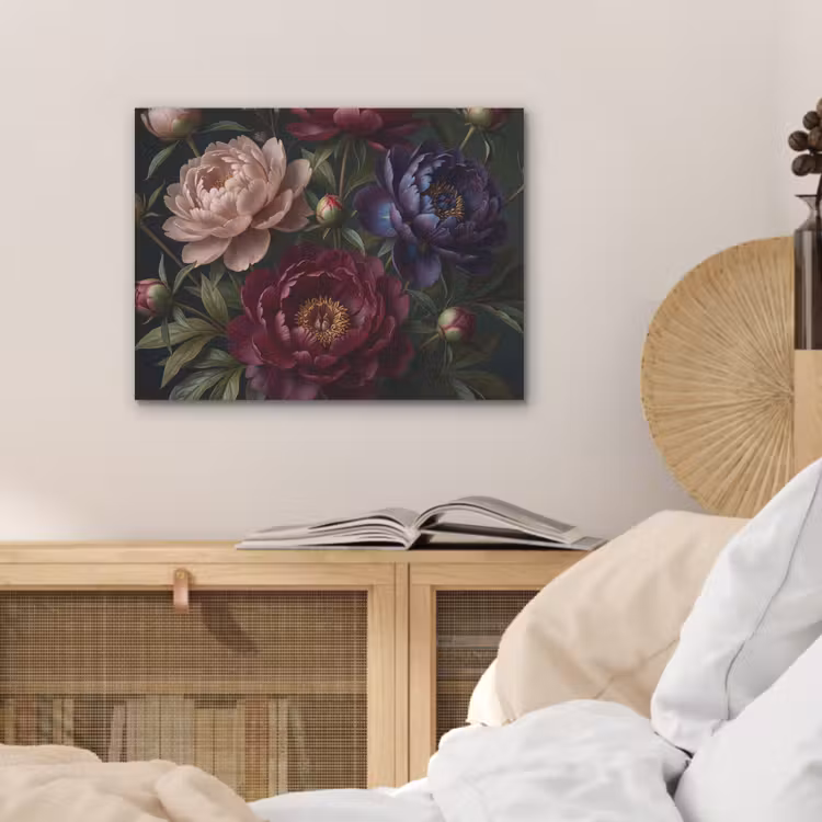 Bloemen - Boeket - Natuur - Modern - Donker PET vilt klein -sfeer3
